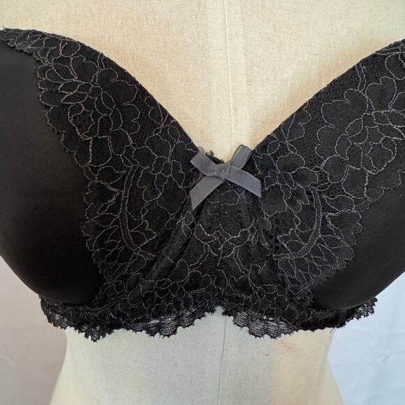 Victoria's Secret Dream Angels Black Lace Underwire Strapless Bra Size 36D - Picture 3 of 9